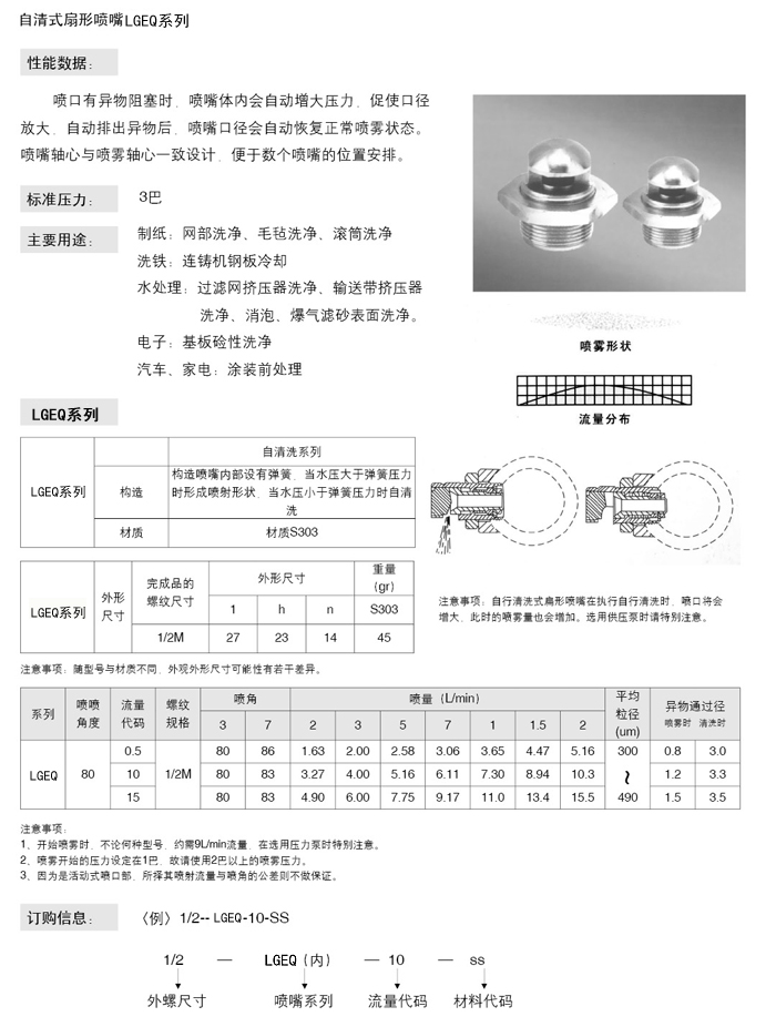 自清洗扇形噴嘴